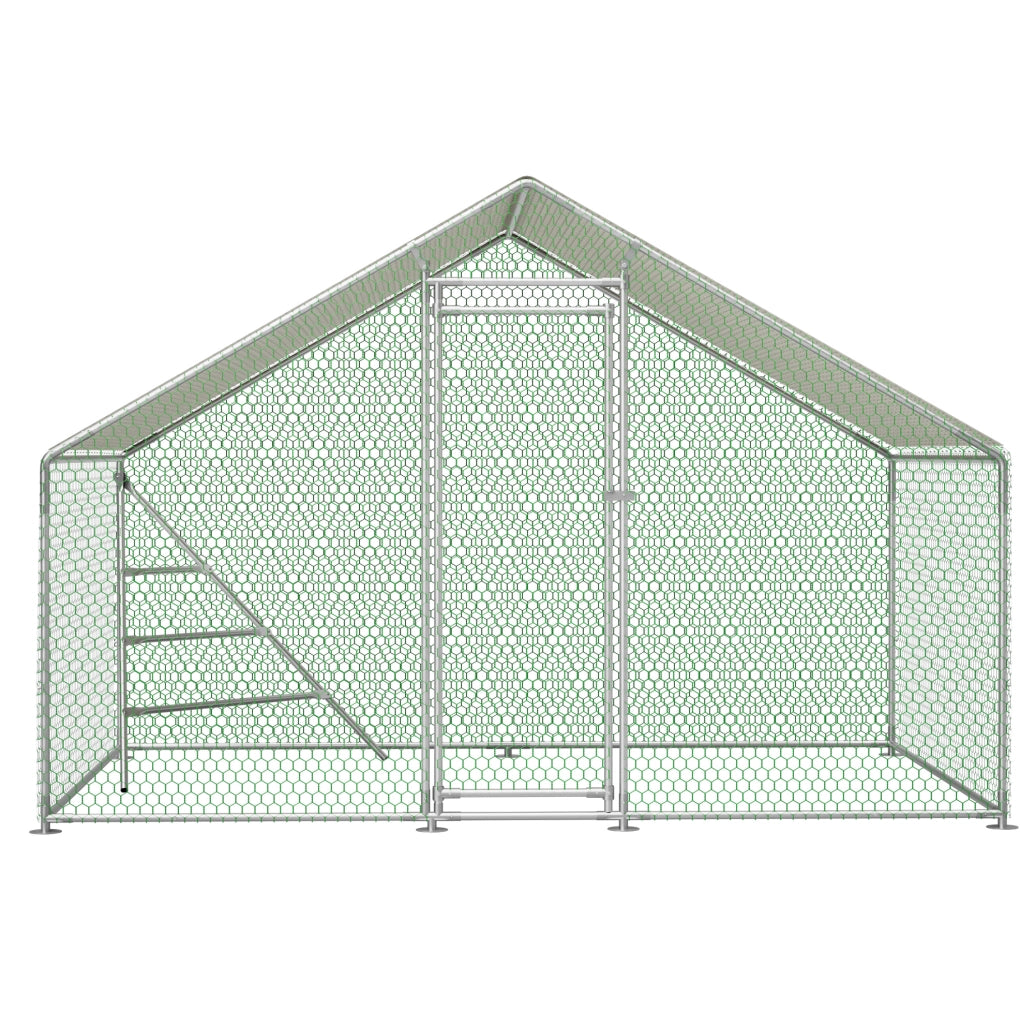 Recinto per polli in metallo 3 x 2 x 2 m con copertura PE