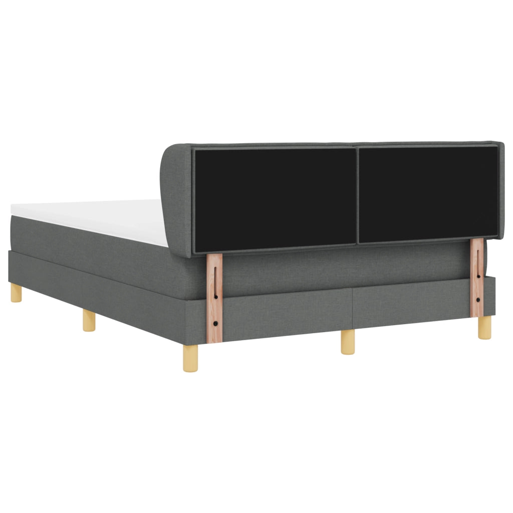 Letto Box Spring con Materasso vitaXL Grigio Scuro 140x190 cm Tessuto
