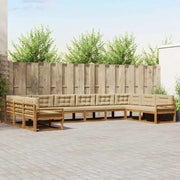 Set di divani da esterno con cuscino 10 pcs Naturale e Beige