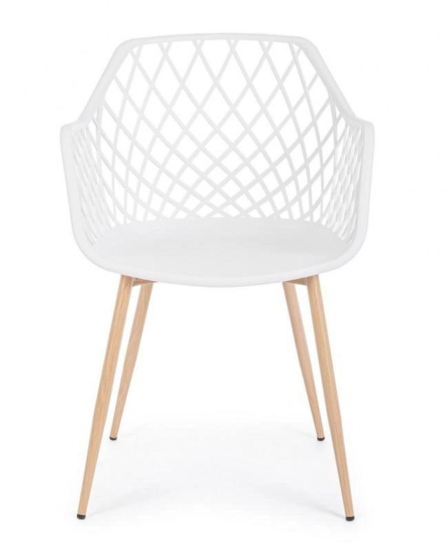 Set 4 Sedie 58x54x85,5 cm in Plastica Bianco