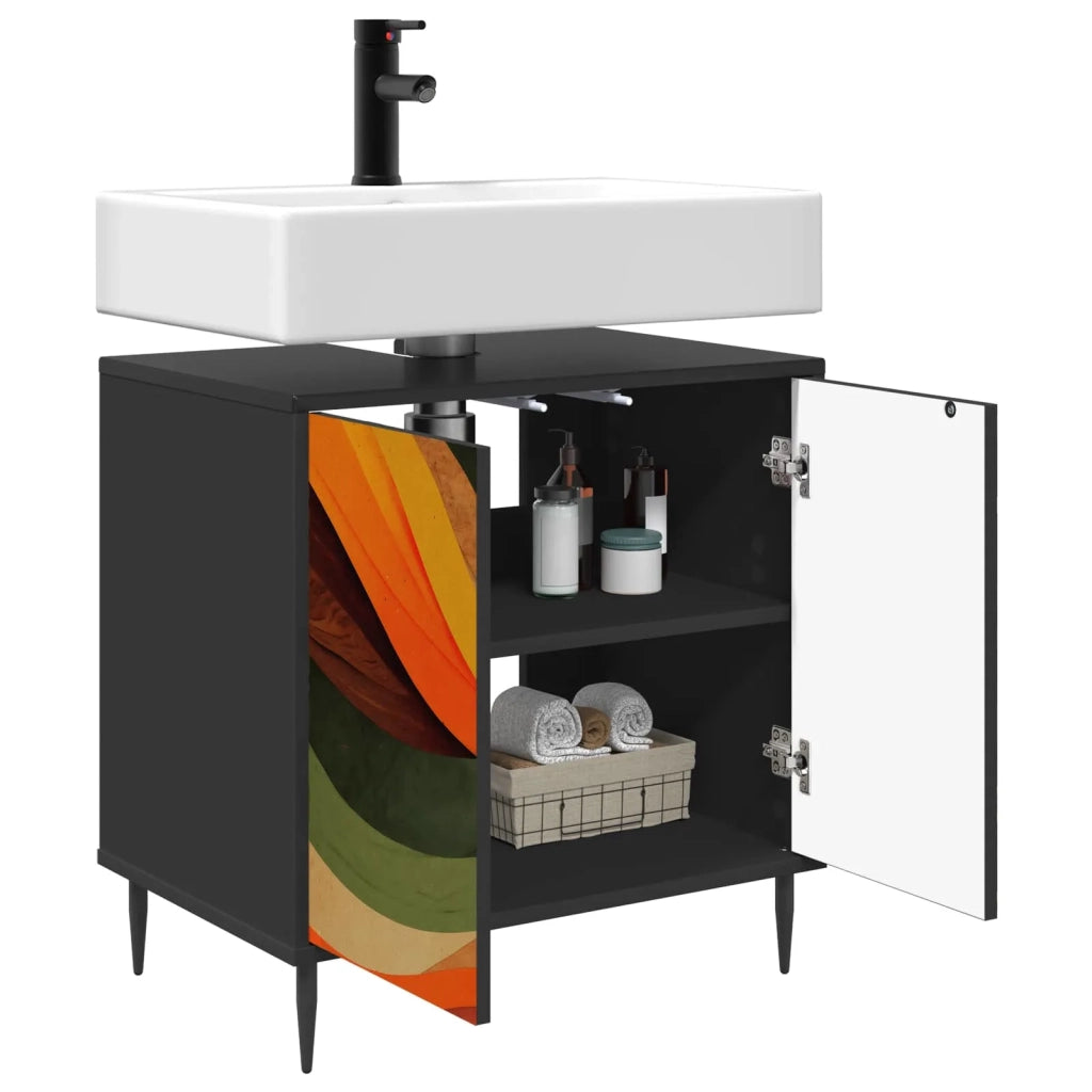 Mobile da Bagno BONN Rovere Nero 60 x 40 x 61 cm 8007421