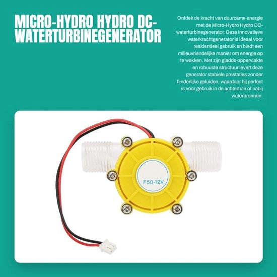 Generatore idroelettrico DC a turbina d'acqua - Prestazioni stabili - F50 12V trasparente giallo - Soluzione energetica - 

Nota: ho mantenuto la specifica del colore come trasparente giallo per mantenere la precisione del prodotto.