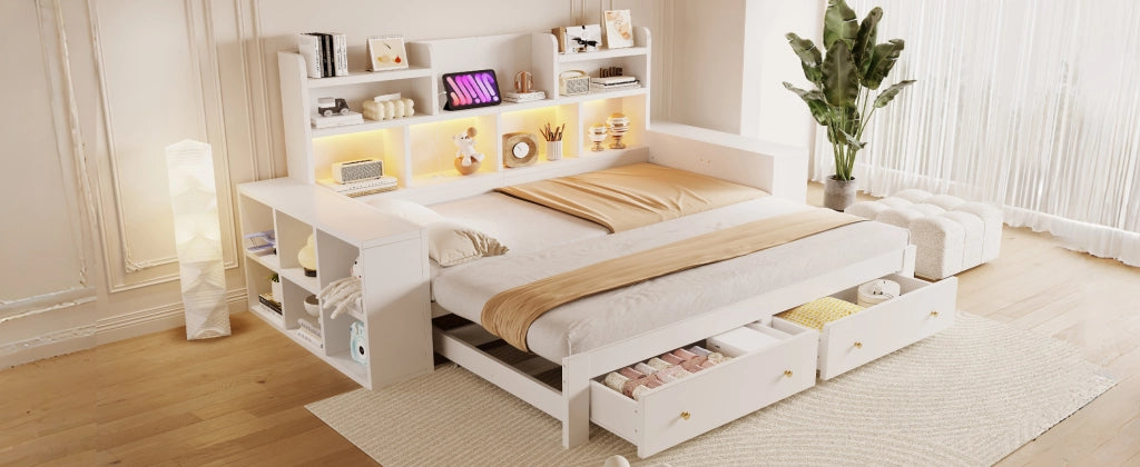 divano letto multifunzione mdf bianco 115 x 230 cm
