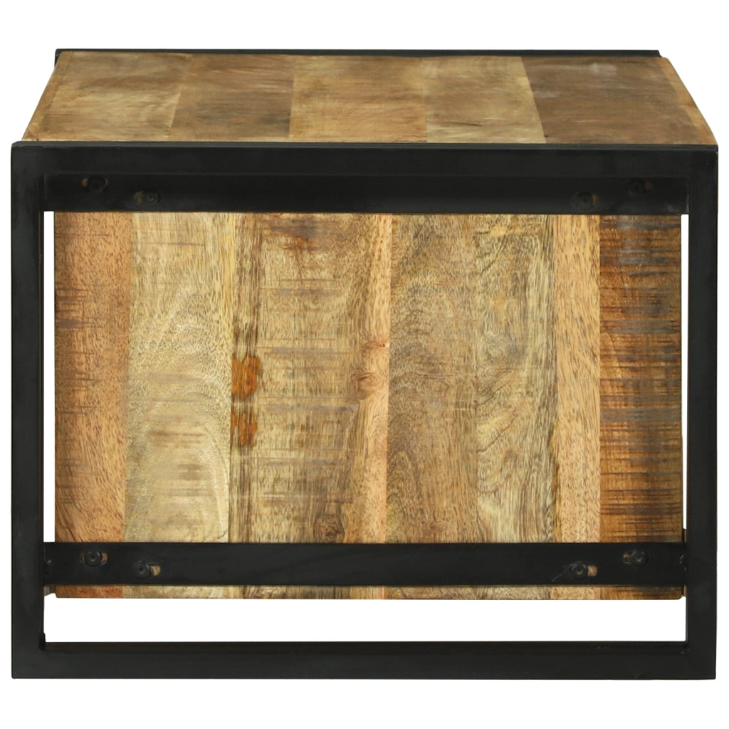 Tavolino da CaffÃ¨ 90x50x38 cm Legno Massello Grezzo di Mango