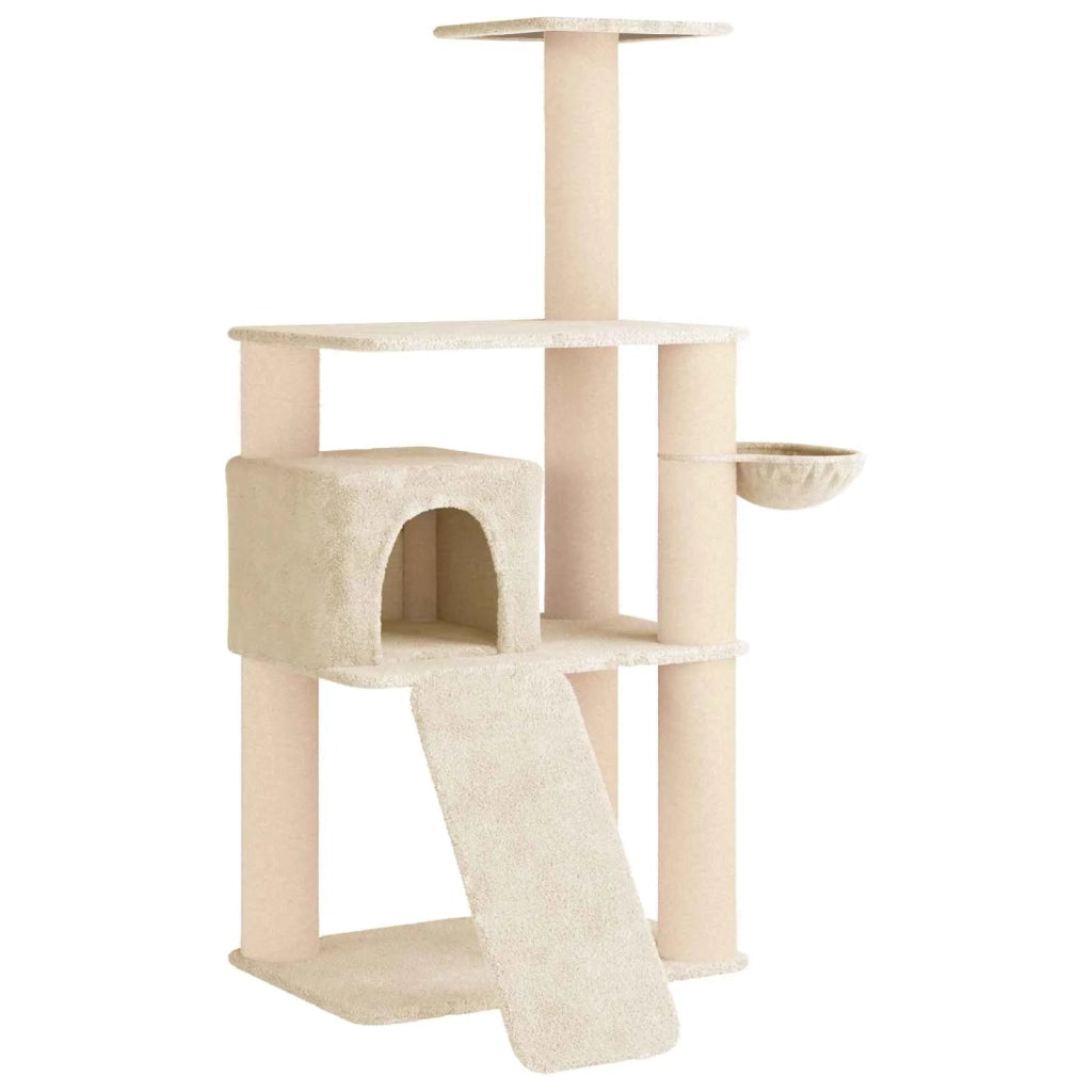 Albero per gatti con pali per graffiare in sisal Crema 173 cm 42033048