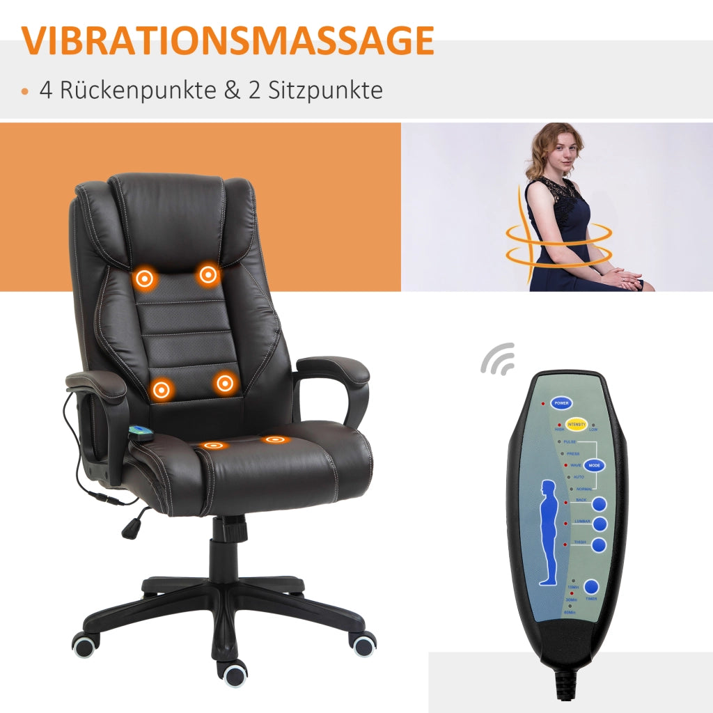 Sedia da ufficio ergonomica con massaggio e schienale regolabile ¨C zephmum ¨C marrone