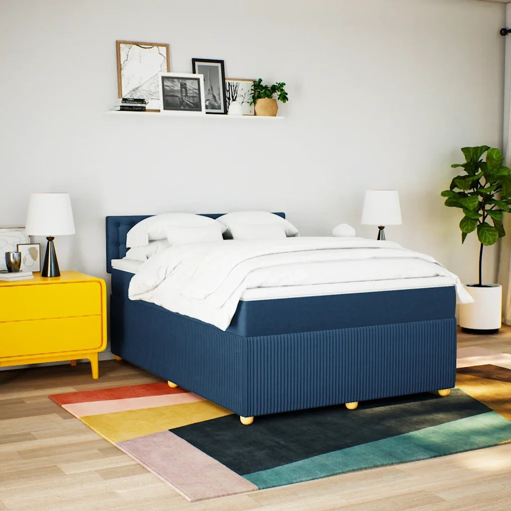 Giroletto a Molle con Materasso Blu 140x200 cm in Tessuto 3287499