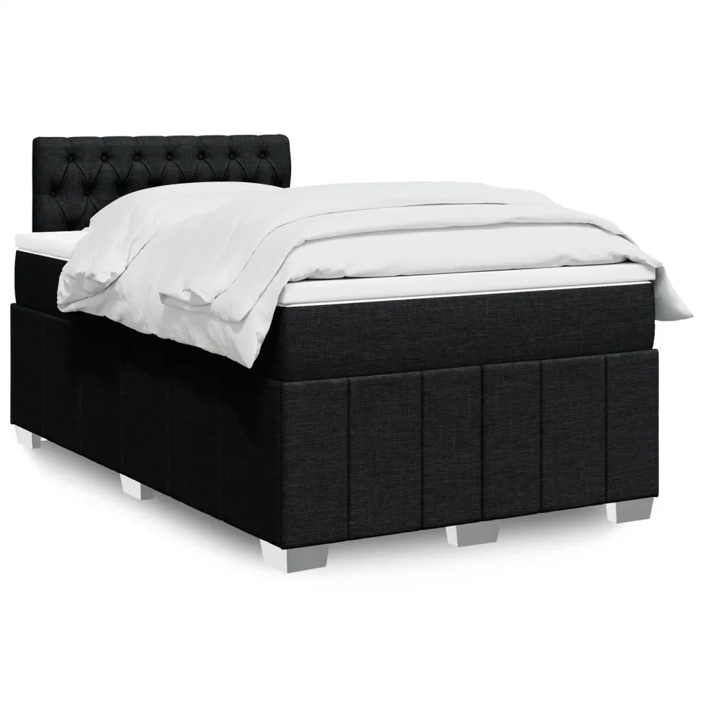 Giroletto a Molle con Materasso Nero 120x200 cm in Tessuto 3289344