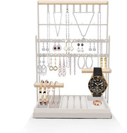 Sistema di conservazione per gioielli, Supporto per collane con base di conservazione, Organizzatore per gioielli standard, Display per gioielli 7 livelli, Supporto per anelli, orecchini, bracciali, orologi e accessori.