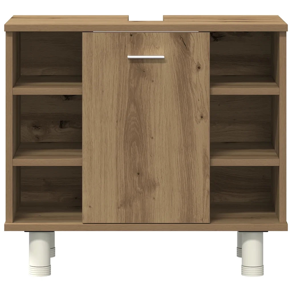 Set Mobili da Bagno 3 pz Rovere Artigianale Legno Multistrato 3328570