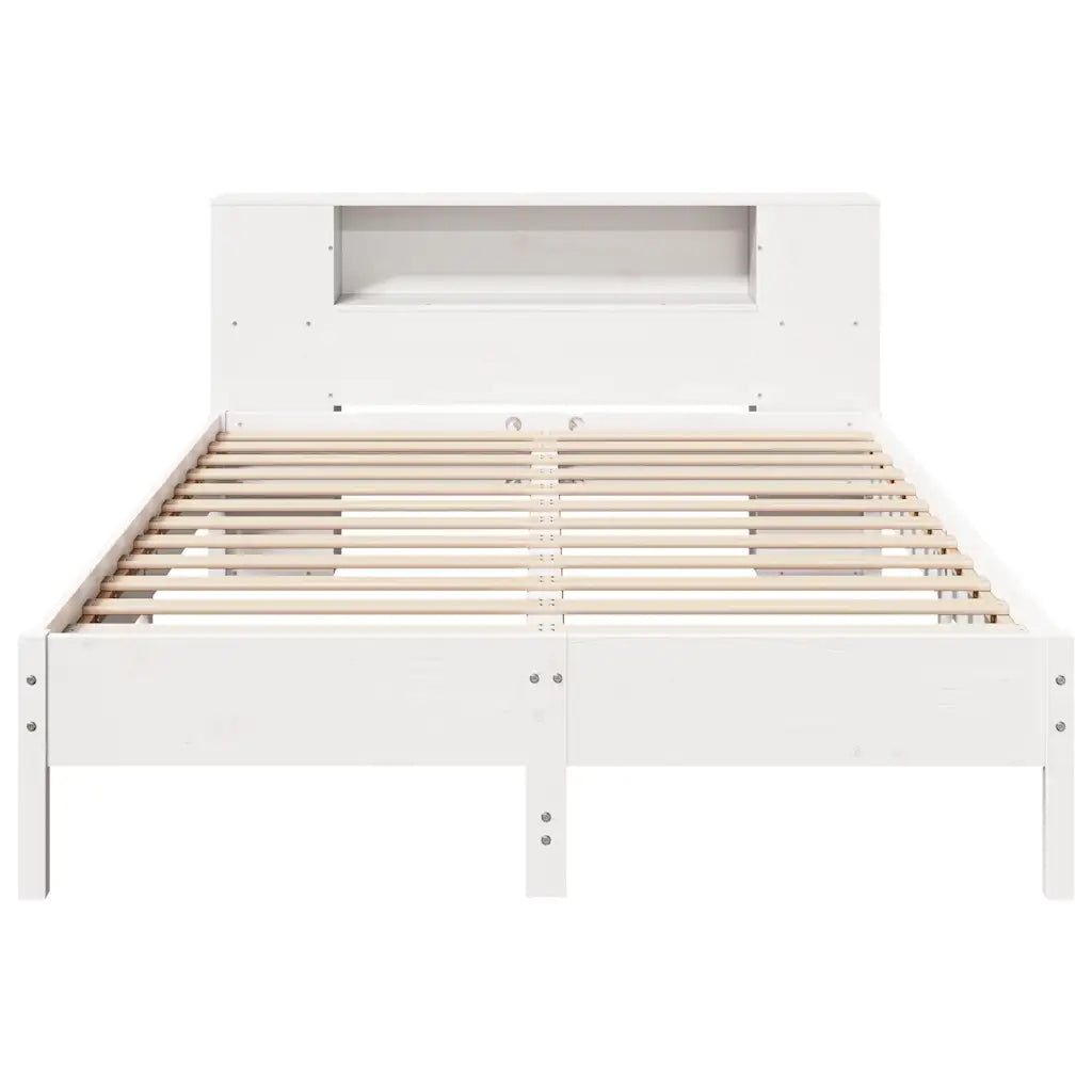 Letto Libreria senza Materasso Bianco 160x200 cm Legno di Pino
