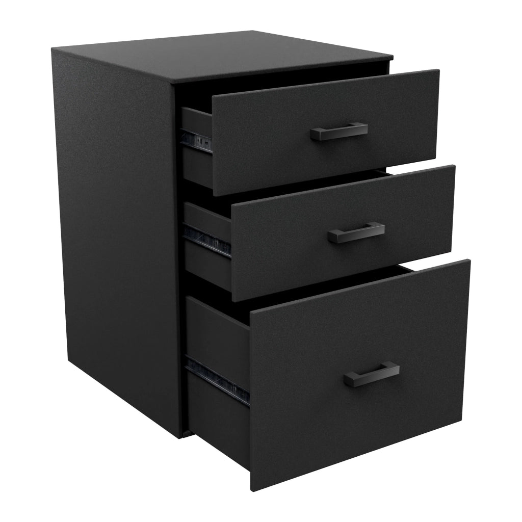 Lyra - Cassettiera Porta Stampante 3 Cassetti Mobiletto da Ufficio con Ruote  in Legno MDF Nero