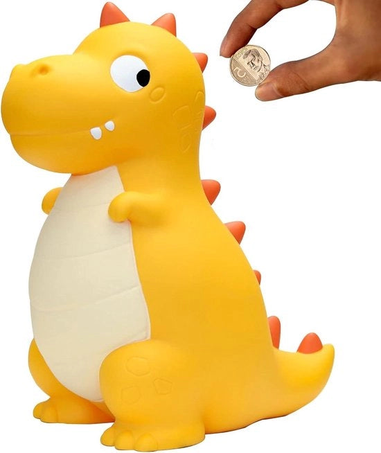 Spazio di Risparmio per Bambini Dinosauri Cassetto di Risparmio Sicuro Materiale PVC Adatto per Decorazione Giochi Regali - Giallo