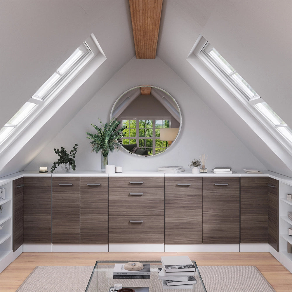 Mobile per mansarda Rion Grigio nobile/Bianco 60 x 83.8 cm senza inclinazione con 2 ante Vicco