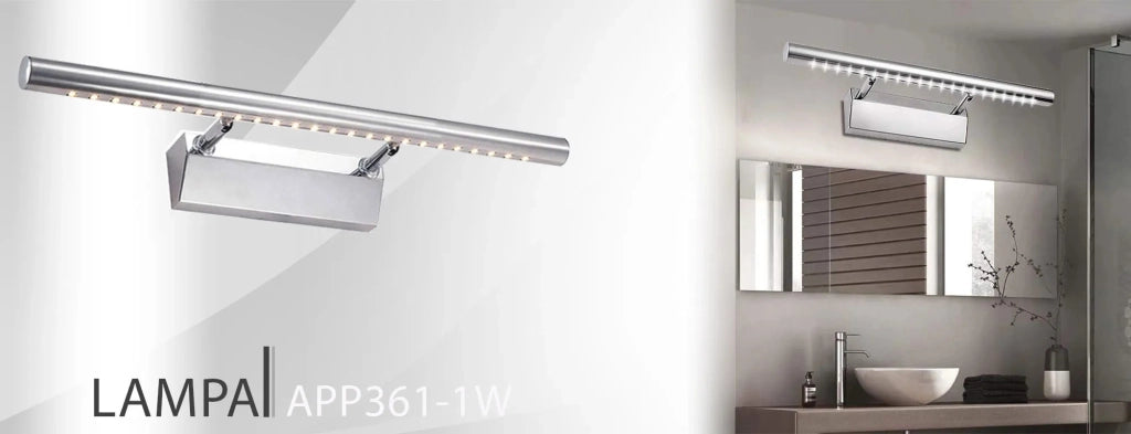 Lampada Da Parete Da Bagno Led Sopra Specchio 5w 40cm APP361-1W