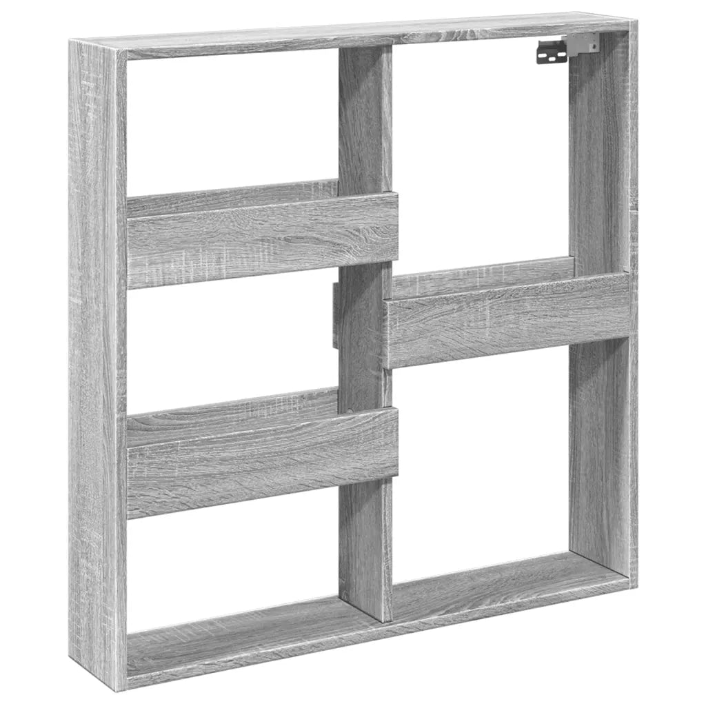 Armadietto a Muro | Mobile a Parete Grigio Sonoma 80x15x80cm in Legno Multistrato