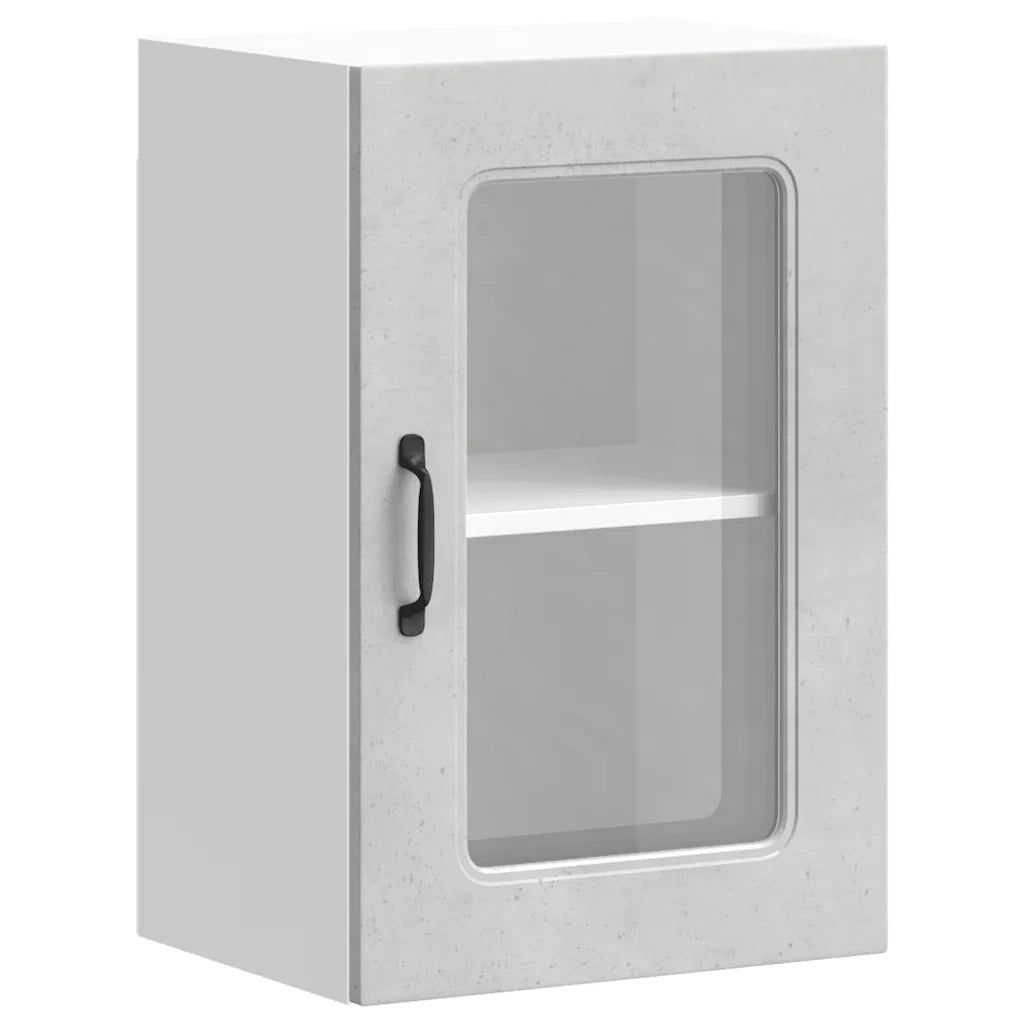 Pensile da Cucina con Porta in Vetro Kalmar Grigio Cemento 853531