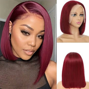 Bob pruik a capelli reali in alta definizione per applicazione senza adesivo, capelli umani naturali per stili quotidiani (25 cm)