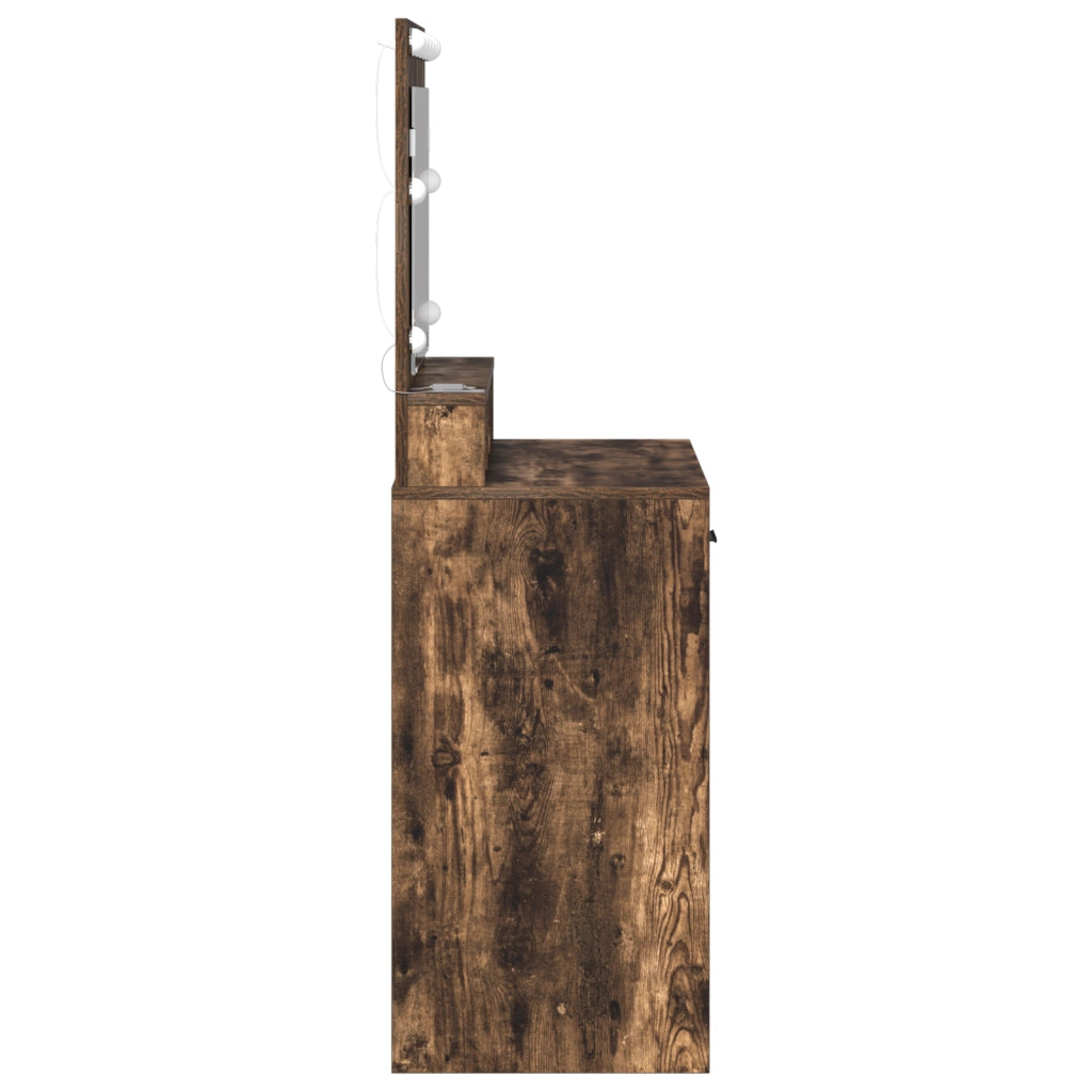 Tolette  con luci LED Rovere Affumicato 79x41x135 cm