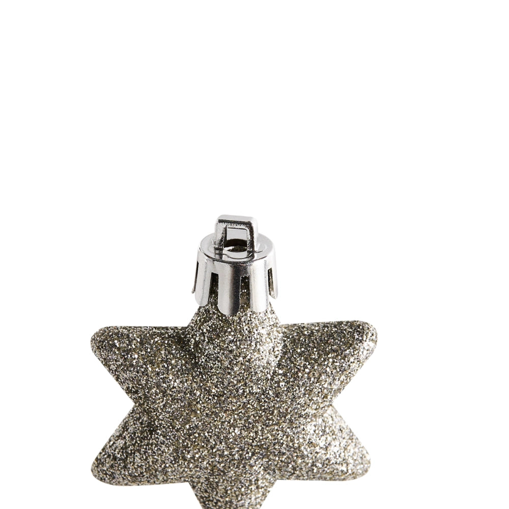 Set di 102 palline di Natale Decorazioni da appendere in plastica argento Stile tradizionale Albero di Natale Forme diverse