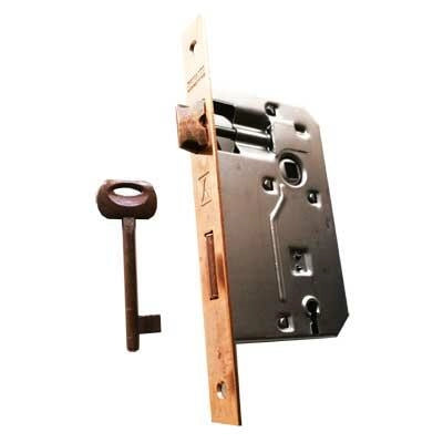 SERRATURA PER PORTE IN LEGNO 'PATENT' FRONTALE BORDO QUADRO BONAITI E50 Bronzata - BONAITI