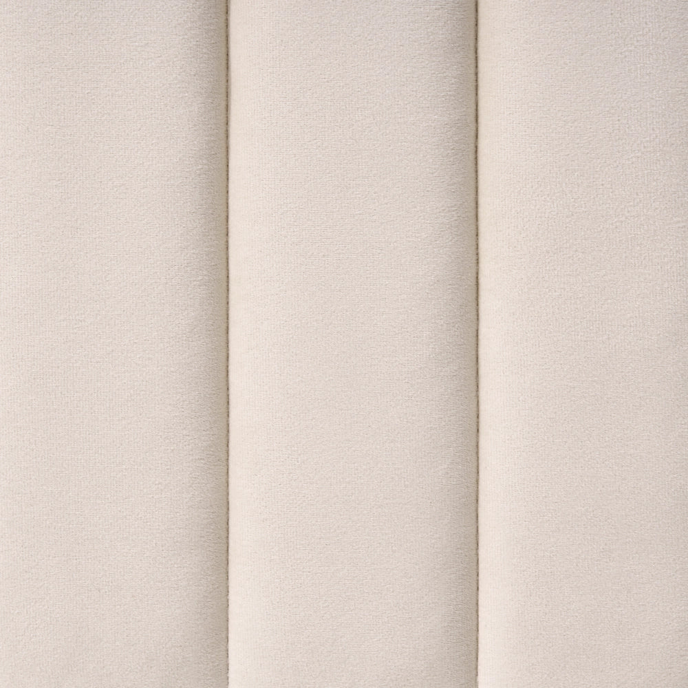 Letto matrimoniale in velluto con testiera trapuntata gambe in metallo da 120 x 200 cm e base a doghe beige Design moderno