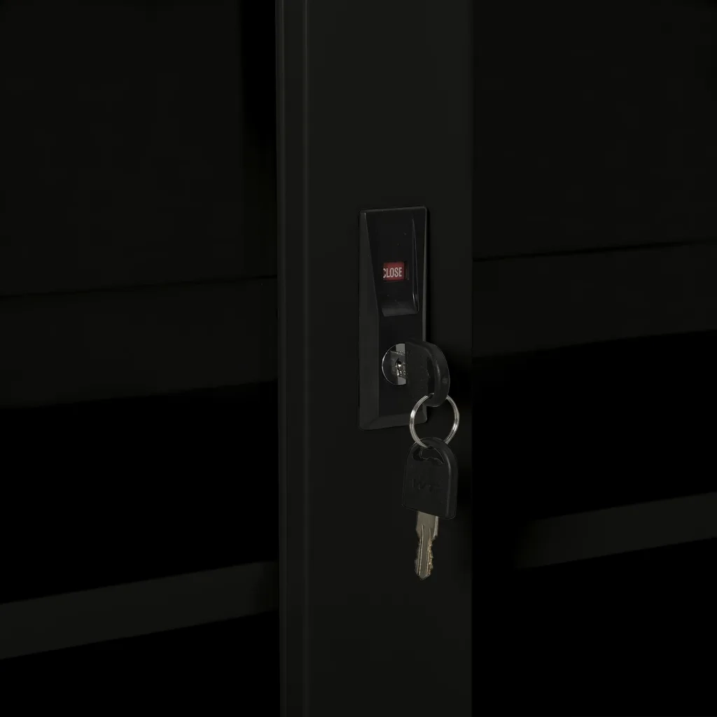 Armadio con Ante Scorrevoli Nero 90x40x90 cm in Acciaio 335956