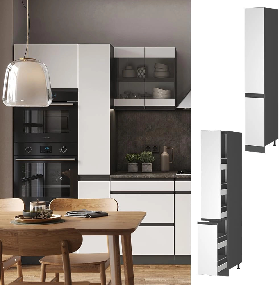 Armadio da farmacia R-Line, Bianco, 30 cm Forma a J, per la libera combinazione all'interno di sistemi cucina modulari