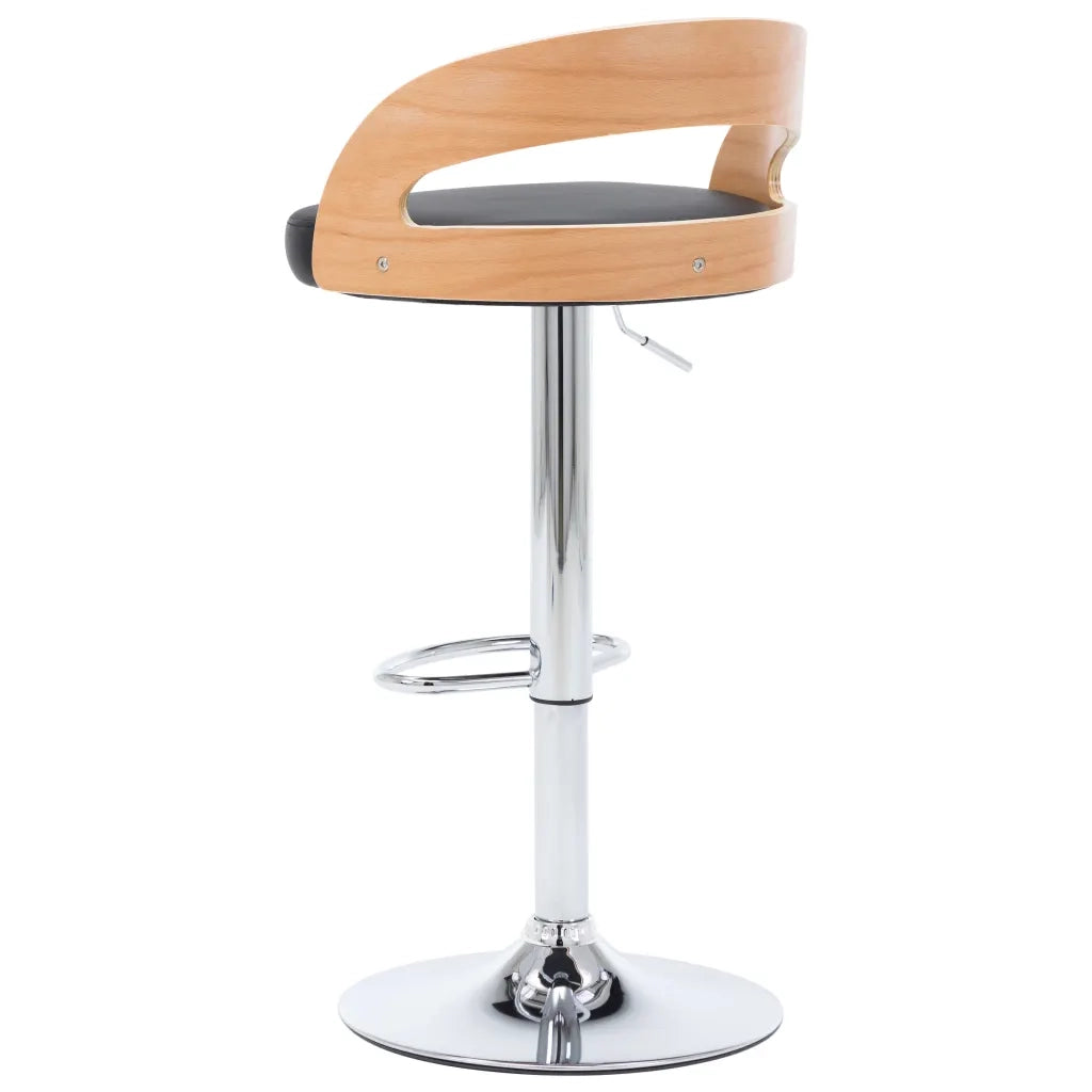Sgabelli da Bar 2 pz Neri in Similpelle e Legno Curvo 283148