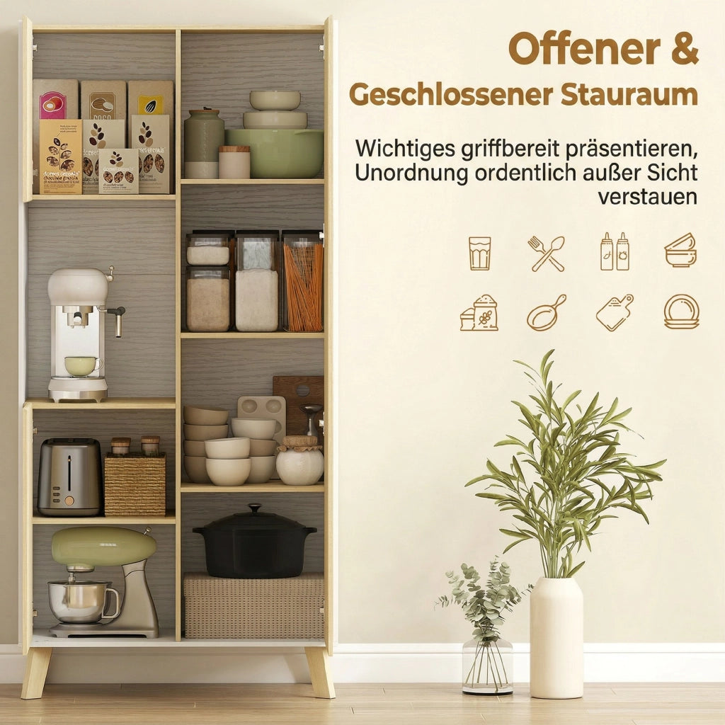 Armadio da Cucina ¨C zephmum ¨C Legno Naturale 170 cm