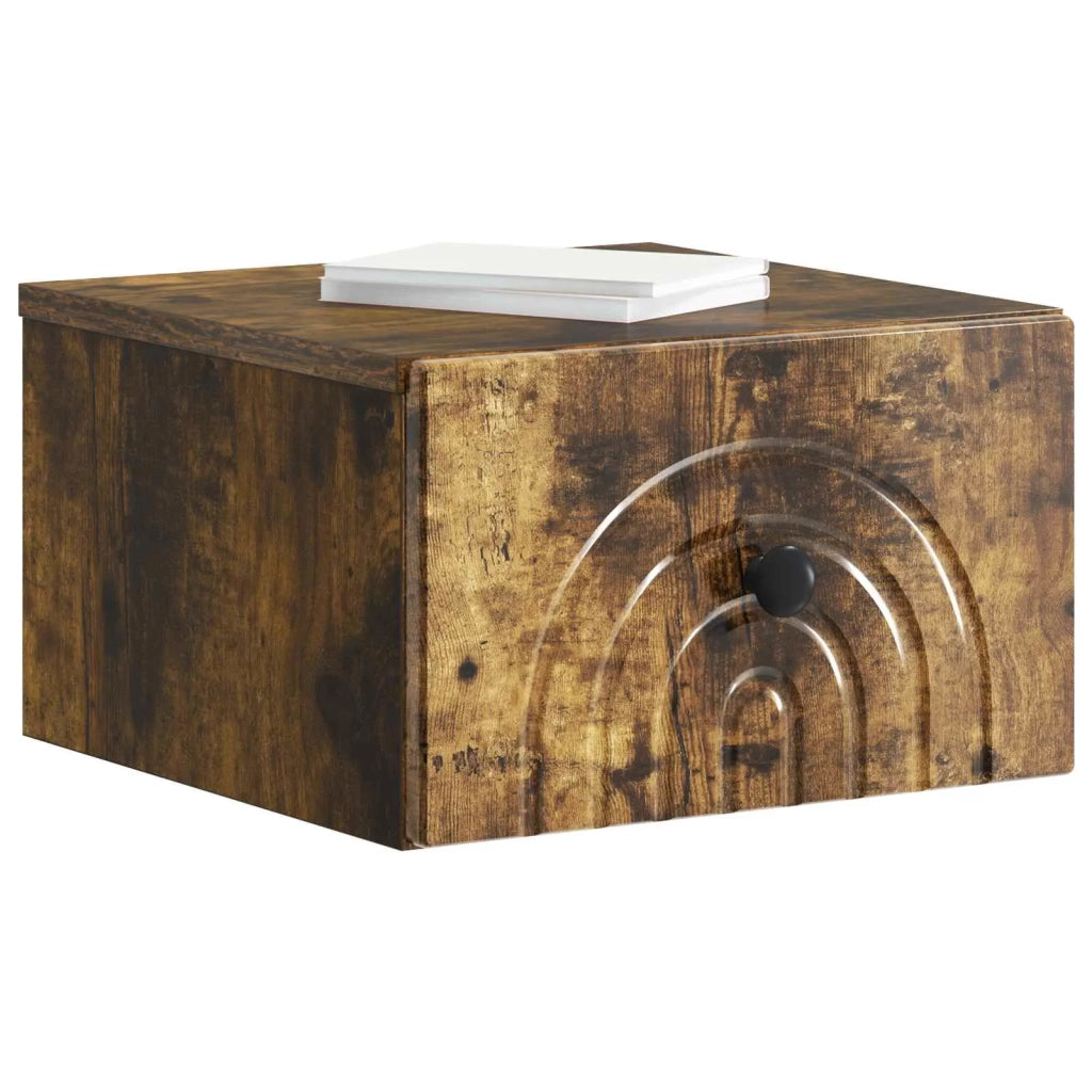 Mobiletto da notte a muro 2 pcs Rovere Fumo 33 x 34,5 x 20 cm 898096