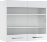 Mobile da cucina in vetro Fame-Line, Bianco lucido, 80 cm, per la combinazione con altri moduli della serie Fame-Line