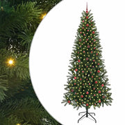 Albero di Natale Artificiale-Albero Natalizio con 300 LED Verde 240 cm PE e PVC 487408