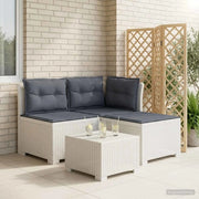 Divano da esterno-Divano da Giardino 3 posti con cuscini in look rattan PP Bianco 741823