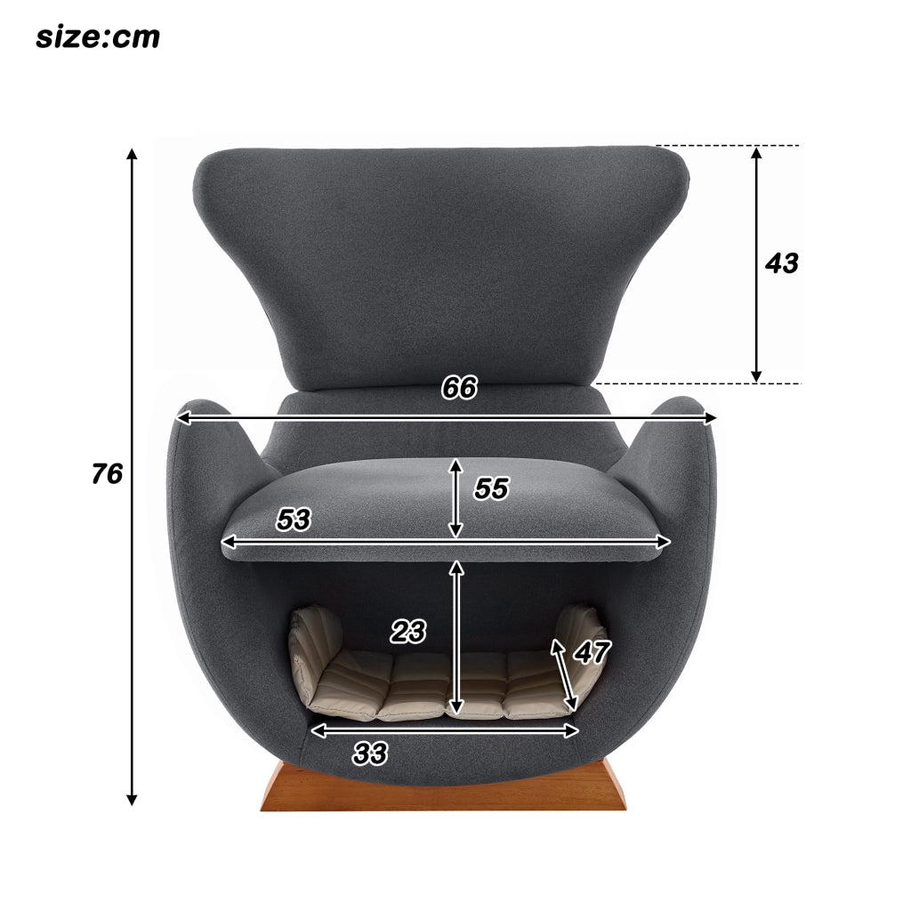 OKWISH Poltrona Lounge con Nicchia Integrata per Gatto e Cane di Piccola Taglia, Tessuto Resistente ai Graffi, Legno e Tessuto, Grigio