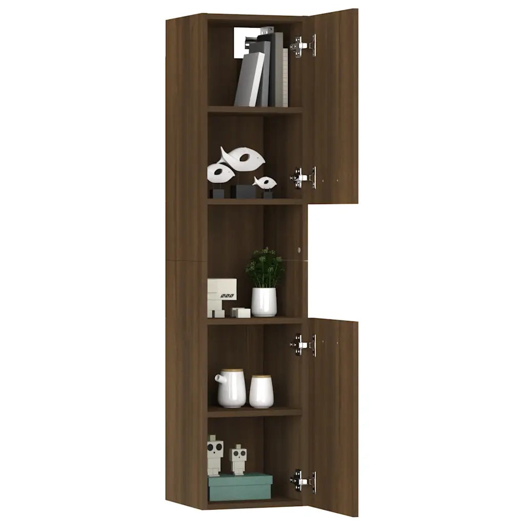 Mobile da Bagno Rovere Marrone 30x30x130cm in Legno Multistrato 815641