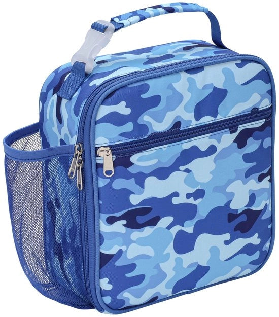 Tas Isolante per Bambini - Grande Tasca per Picnic per Bambini con Contenitore per Fiaschi, Scatola di Picnic Lekvrija per Scuole, Camouflage Blu