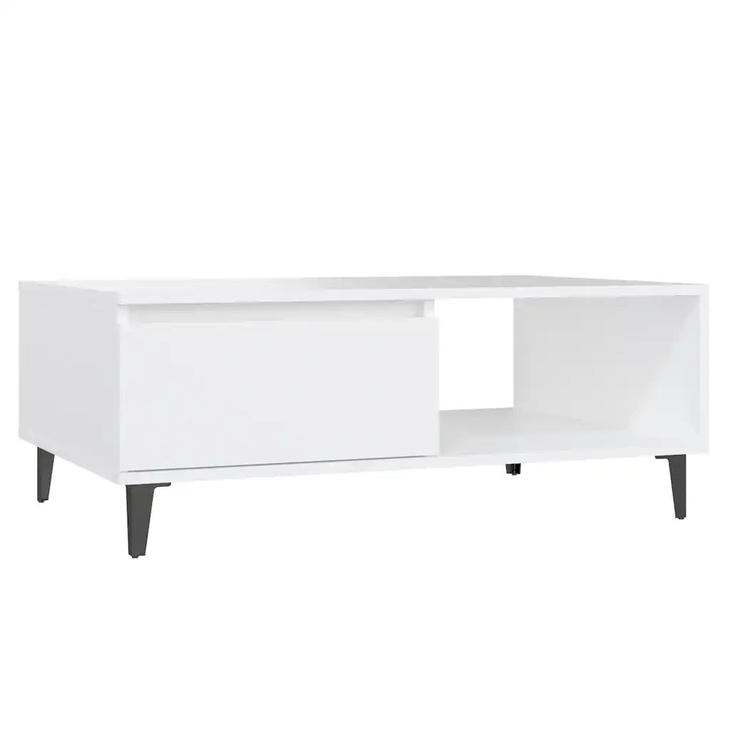 Tavolino da salotto | Tavolino da caff¨¨ | Tavolino da Soggiorno Bianco 90x60x35 cm in Legno Multistrato