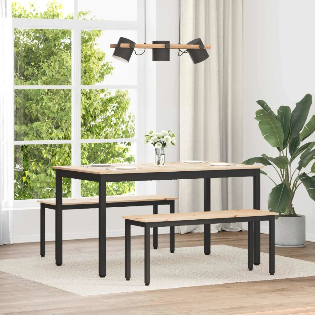 panchina Naturale 110 x 35 x 45 cm Pino massello