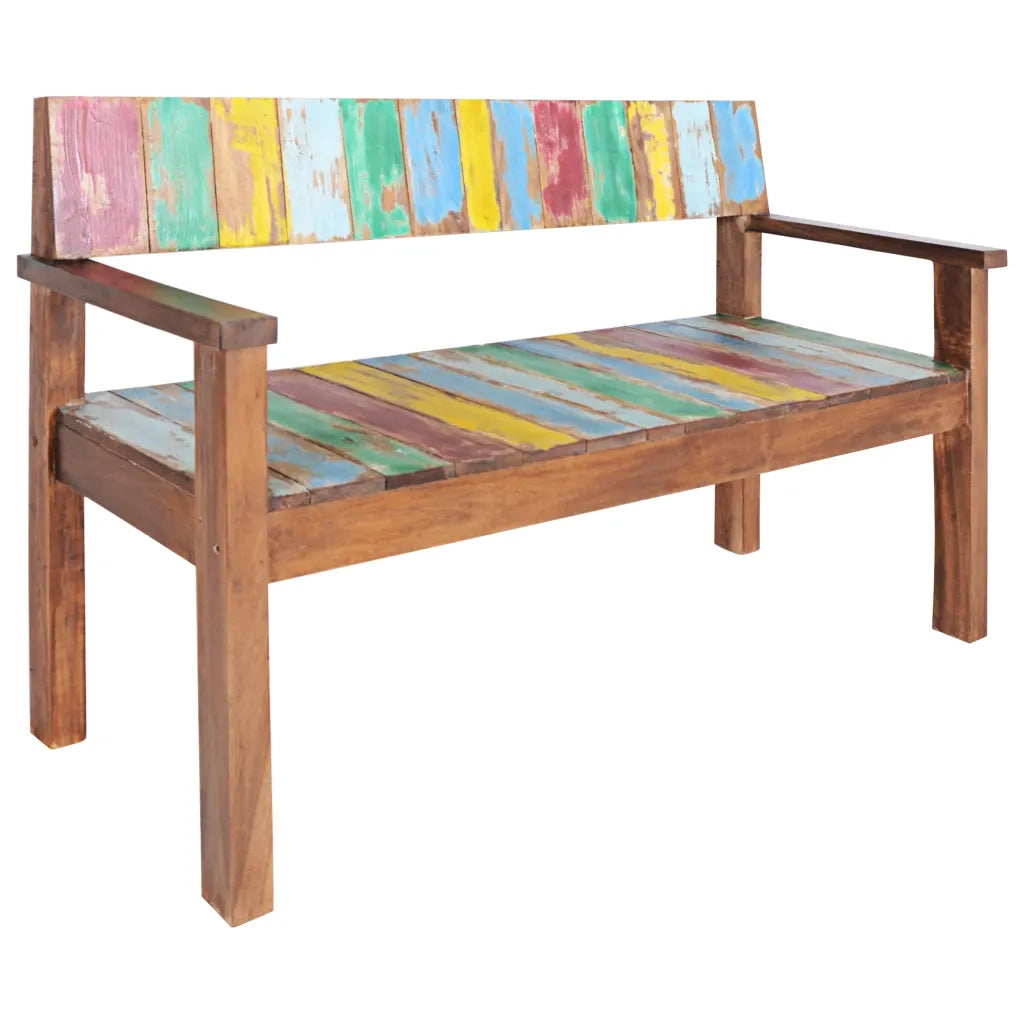 Panca-Sgabello 115 cm in Legno Massello di Recupero