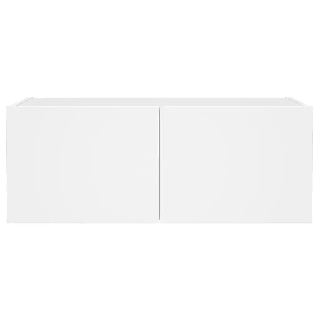 Mobile TV a Parete con Luci LED Bianco 80x35x31 cm 837281