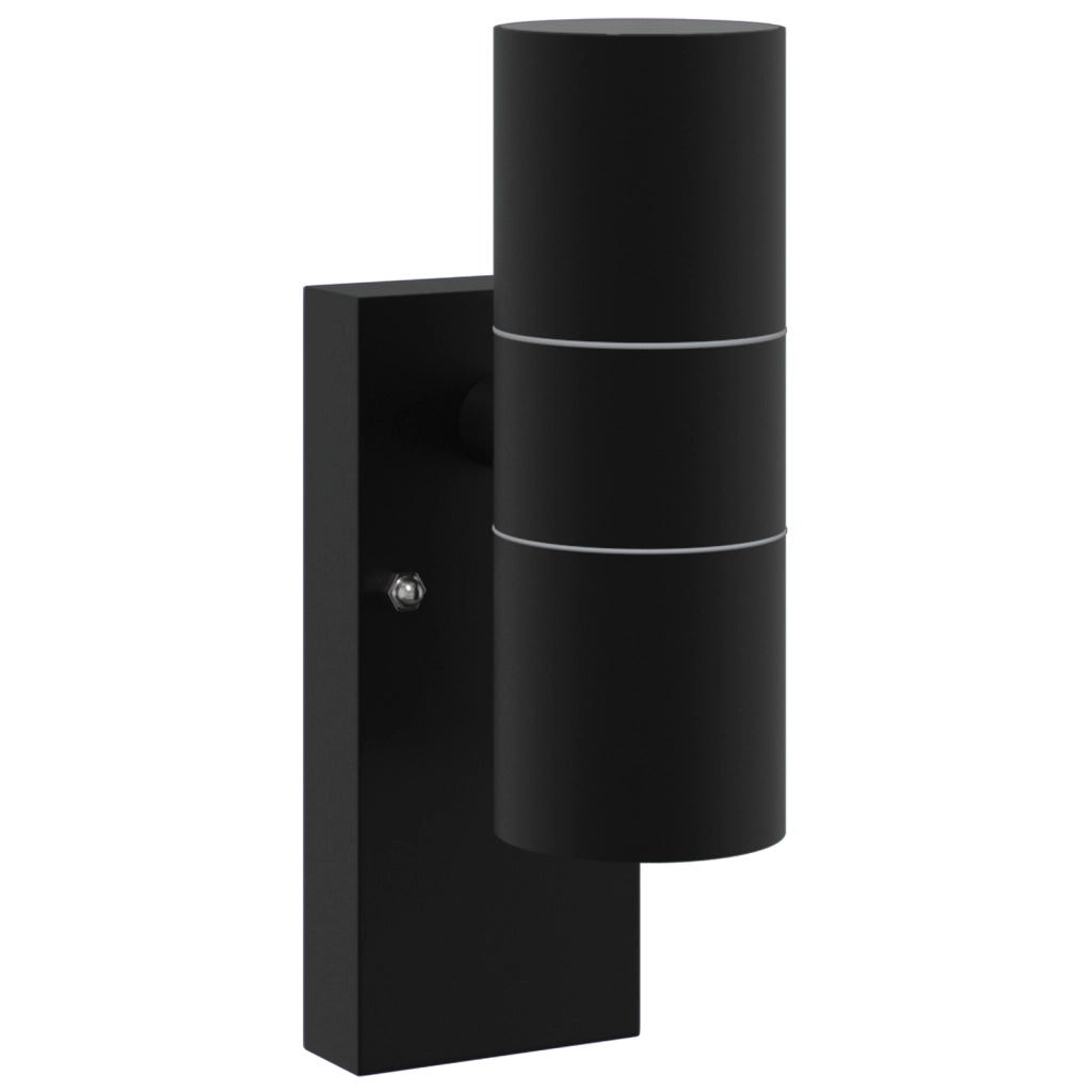 Lampada da Parete Esterno Nera Acciaio Inossidabile IP44