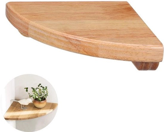 Scaffali libri - Angolo - L'angolo in eichen - 1 pezzo - 18cm - Angoli libreria in legno naturale - supporto per piante per angoli per bagno, cucina, camera da letto, soggiorno angoli libreria - Materiale di installazione da imballare