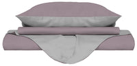 Copripiumino Singolo con Sacco e Federe Doubleface Rosa Antico/Grigio Chiaro