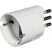 ADATTATORE SCHUKO CON SPINA 2P?T 10A BIANCO