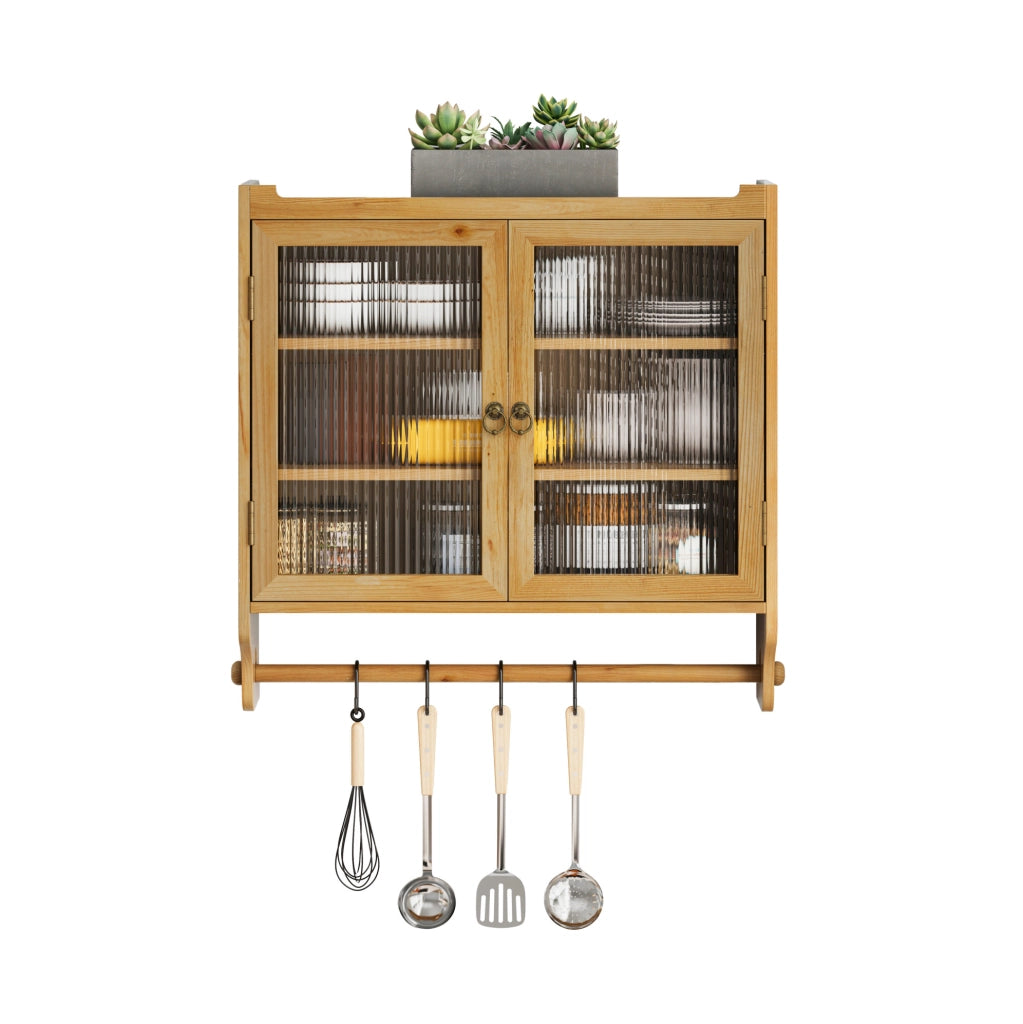 Credenza vintage da parete con doppia anta e ripiani