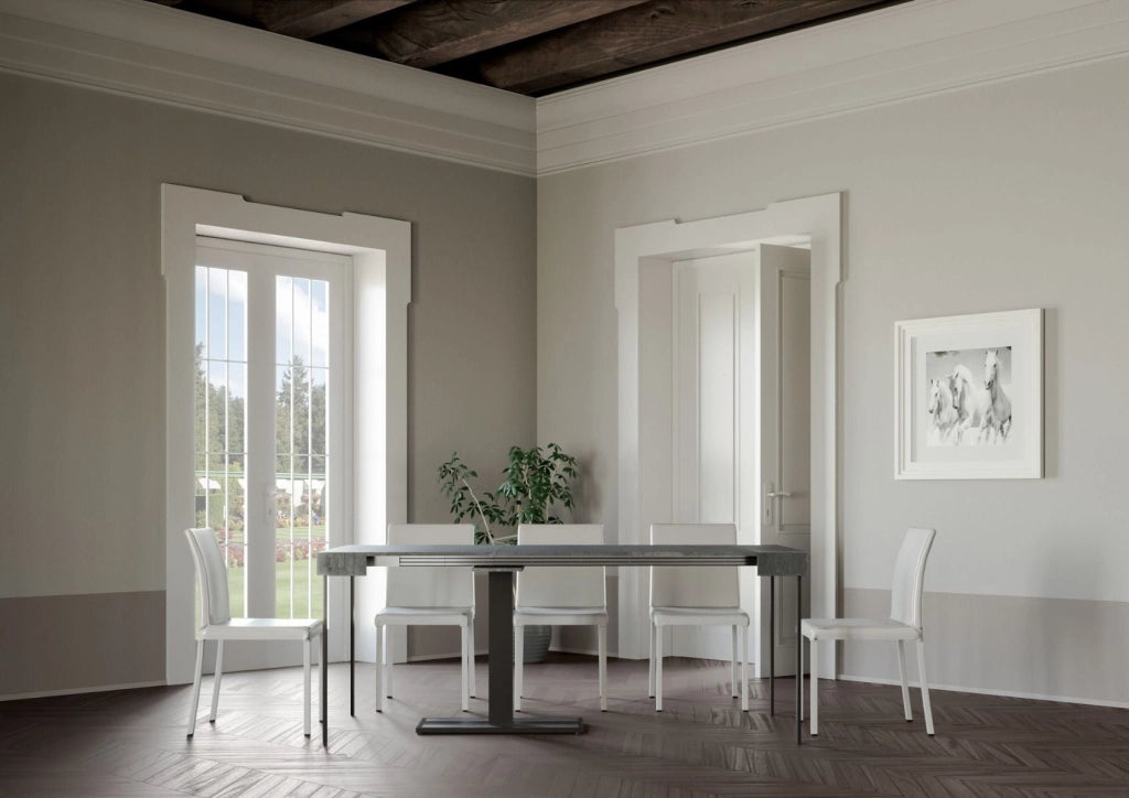 Consolle Allungabile 90-300x40x77 cm in Nobilitato Grigio