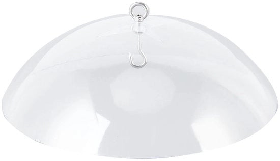 Copertura protettiva resistente al tempo - Protezione cibo per uccelli - Resistente a scoiattoli - Acrilico - 27 x 9 cm - Incluso gancio - Protezione cibo per uccelli