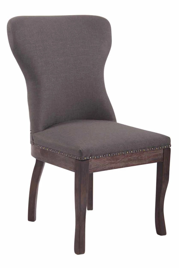 Poltrona da pranzo WINDSOR in tessuto grigio scuro