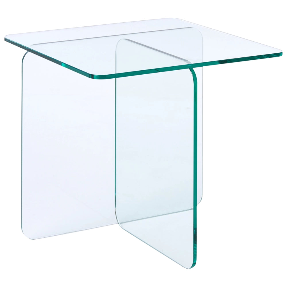 Tavolino in vetro trasparente 46 x 50 cm Stile astratto Stile minimalista Soggiorno